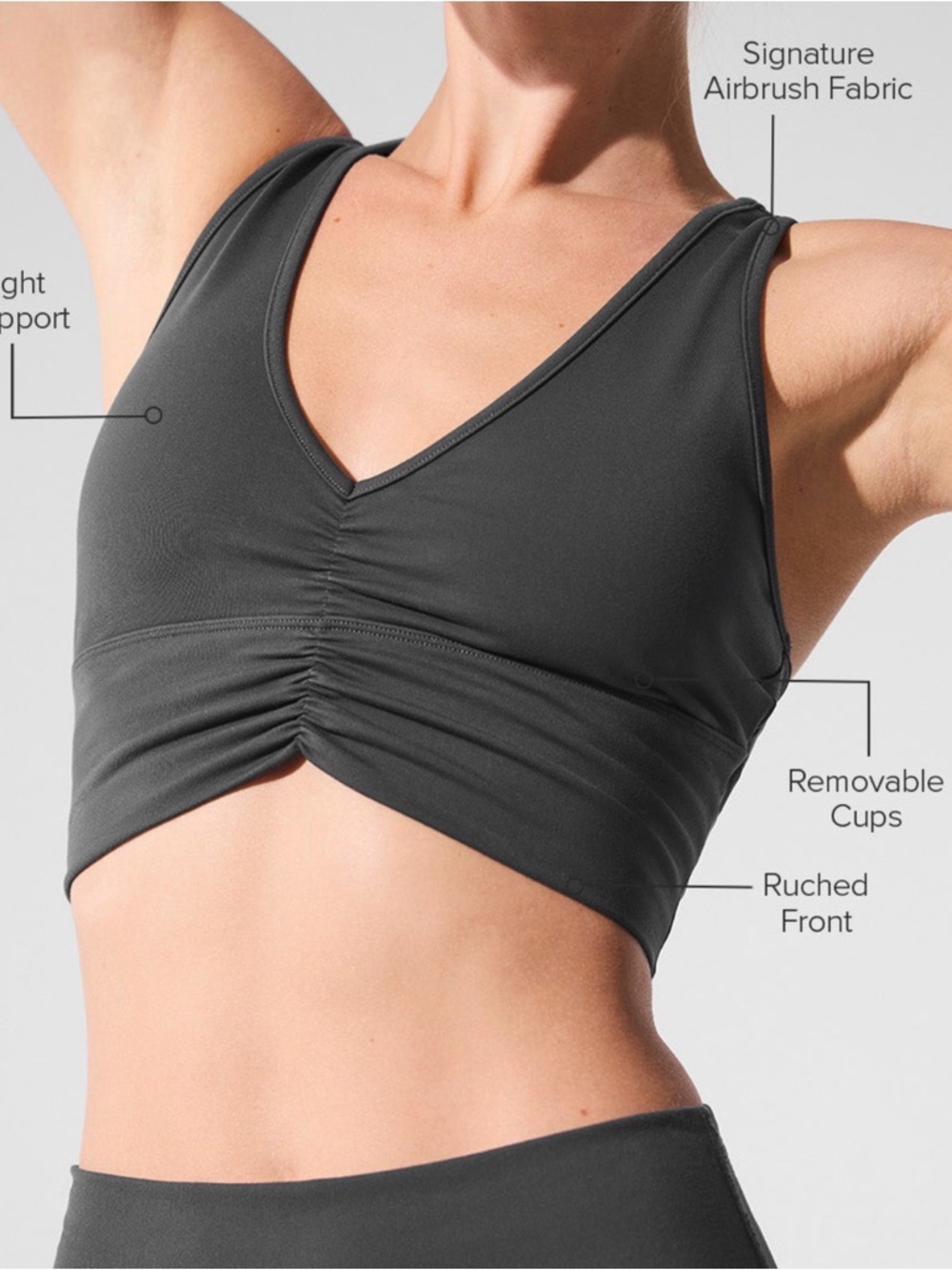 ALO Yoga Wild Thing Bra in Anthracite